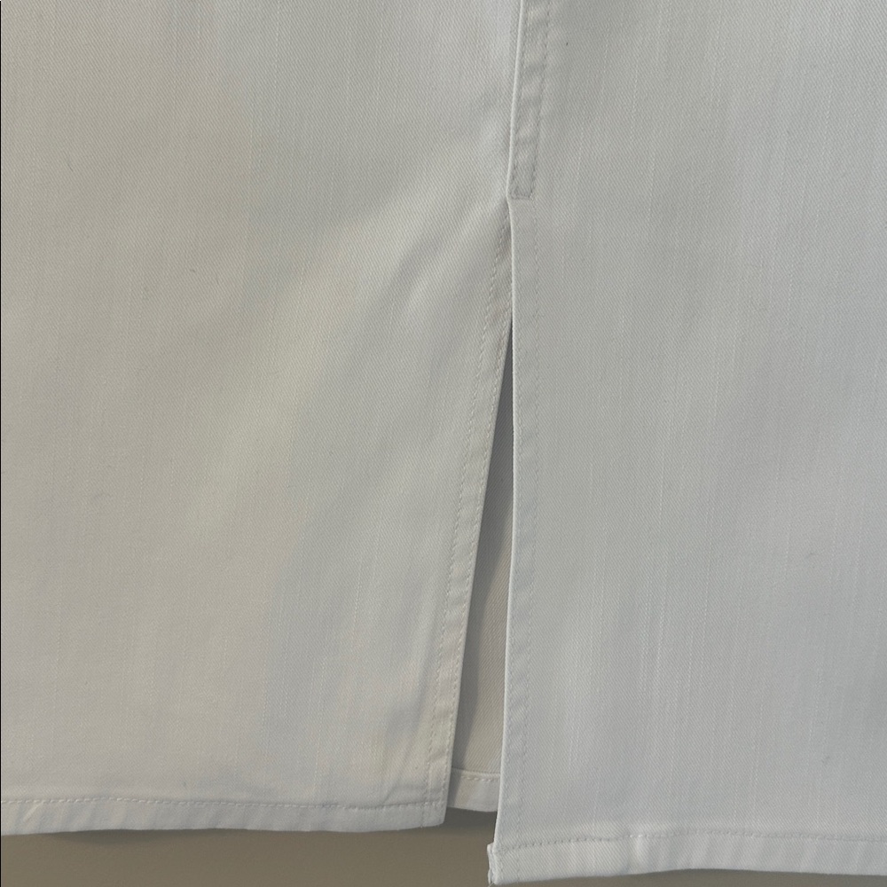Lauren Ralph Lauren Womens White Denim Straight Skirt w/Front Slit Sz 10 Cowgirl - Picture 7 of 10